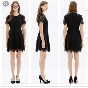 New Madewell Black Lace Shift Dress Size 0